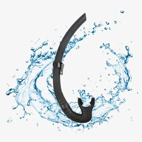 Vista 5 de Snorkel de silicona para buceo, buceo, pesca y hockey submarino o snorkel Naranja