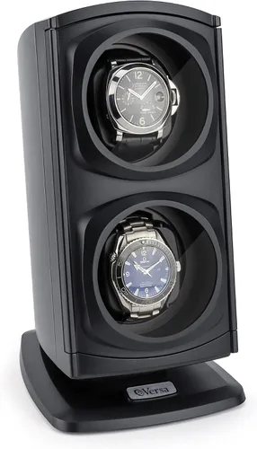 Vista 2 de Nueva actualización Versa, reloj de cuerda doble automática, negro