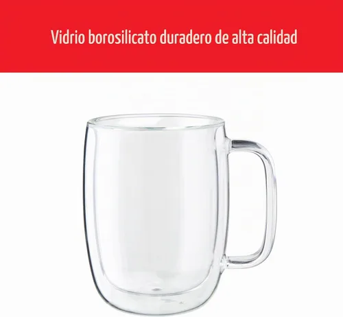 Vista 4 de ZWILLING Sorrento Plus Juego de 2 tazas de vidrio de doble pared para café con leche, 15 oz, 450 ml