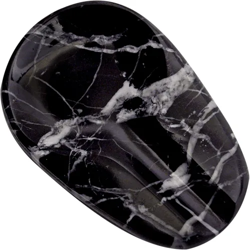 Vista 6 de Soporte para cucharas de mármol, resistente al calor, sin BPA, para la parte superior de la estufa, soporte para utensilios de cocina para cuchara
