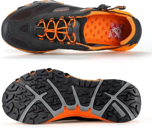 Vista 3 de HUMTTO Zapatos de agua para hombre y mujer, sandalias de senderismo anfibias, puntera cerrada, sandalias de secado rápido, ligeras, transpirables