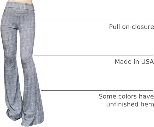 Vista 60 de ShopMyTrend - Pantalones de yoga largos con piernas anchas y acampanadas estilo palazzo, con cintura alta, para mujer
