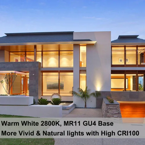 Vista 3 de MR11 - Bombilla halógena con base GU4 de 12V 10W, bombillas reflectoras FTD con cubierta de vidrio, bombilla de fibra óptica regulable 2800K blanco