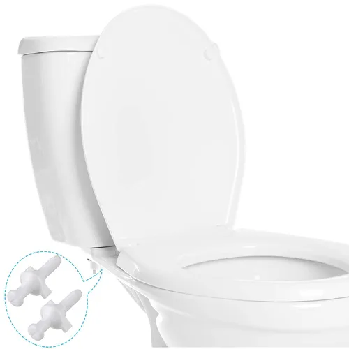 Vista 4 de Jetec Kit de 8 piezas de repuesto para tornillos de asiento de inodoro, tornillos de plástico con tuercas y arandelas de plástico, kit de piezas