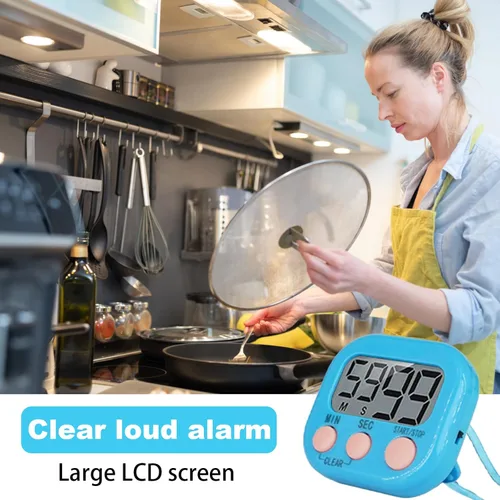 Vista 5 de 32 temporizadores de cocina digitales pequeños, temporizador de dígitos grandes, cronómetro magnético de cuenta regresiva, alarma fuerte, no incluye