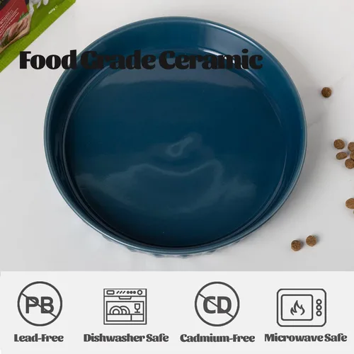 Vista 4 de Fun Elements Cuencos Poco Profundos para Perros, Plato de Comida para Perros de Cerámica de 8", para Razas Pequeñas y Medianas, Antideslizante