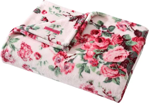 Vista 9 de Betsey Johnson Manta tamaño King, ropa de cama de felpa suave con acogedor reverso de sherpa, manta para sofá o cama, ligera para todas