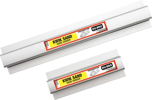 Vista 3 de Du-Bro Kwik Sand - Bloque de lijado de mano de aluminio ligero con cómodo agarre ergonómico, incluye 3 unidades de papel de lija autoadhesivo