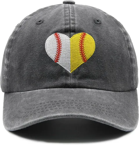 Vista 7 de Waldeal Sombrero de bola de corazón para mujer, gorra de sóftbol bordada ajustable para mamá, béisbol y mamá
