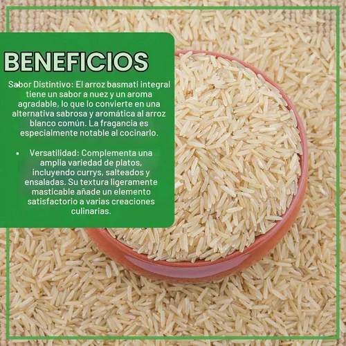 Vista 4 de Jiva - Arroz Basmati orgánico integral de 10 libras, calidad premium de la India