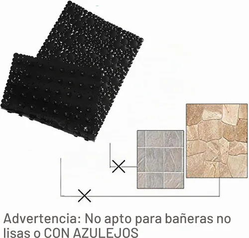Vista 6 de Tapete extra largo de ducha para bañera de 34.2 x 15.7 pulgadas Negro