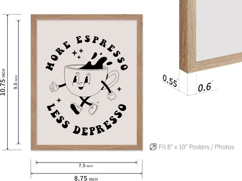 Vista 3 de Poster Master Póster More Espresso Less Depresso – Impresión retro café – Arte de café – Arte moderno – Arte moderno – Arte bohemio chic – Arte