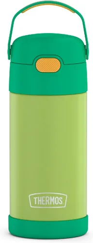 Vista 41 de THERMOS FUNTAINER - Botella de agua con pajilla, 12 onzas, botella de agua de acero inoxidable aislada al vacío para niños con tapa, color negro