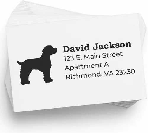 Vista 16 de Airedale Terrier Address Stamp, Custom Airedale Terrier Hand Stamp for Dog Lovers, Duo Rubber Return Address for Pet Owners