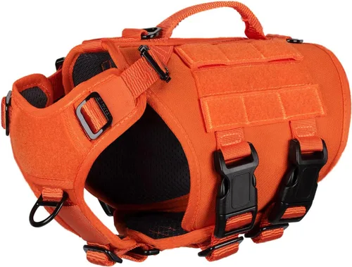 Vista 8 de ICEFANG GN3 Arnés táctico para perro con hebilla 6X, chaleco Molle para perro con asa, cobertura corporal 3/4, panel de gancho y bucle para parche