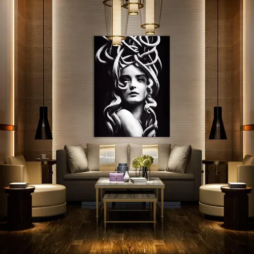 Vista 3 de Sense Canvas Medusa Greek Mythology 2 - Lienzo decorativo para decoración del hogar, póster grande de 30 x 40 / 0.75 pulgadas Medusa Mitología