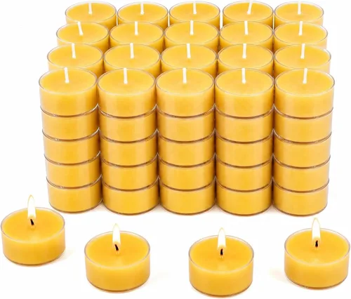 Vista 8 de DEYBBY Velas de té de cera de abeja natural sin perfume, paquete de 10