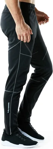 Vista 6 de TSLA - Pantalones deportivos de ciclismo antiviento y térmicos para hombre, forrados de vellón, para exteriores, para el invierno y clima frío