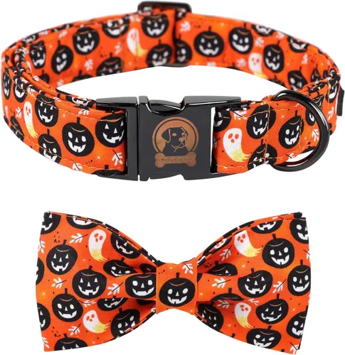 Vista 20 de MR. CHUBBYFACE - Collar de perro de San Valentín con corbatín, lindo collar de perro con corazón azul con hebilla de metal, collar de algodón