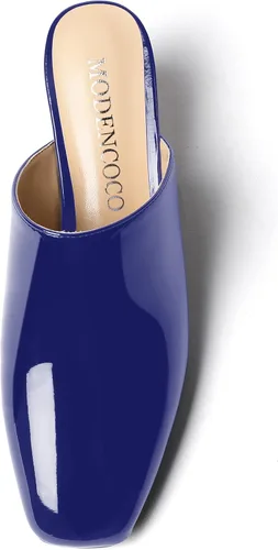 Vista 3 de MODENCOCO Zapatos de tacón bajo para mujer, cómodos, de patente, informales, con puntera cuadrada, de tacón bajo, de 2 pulgadas