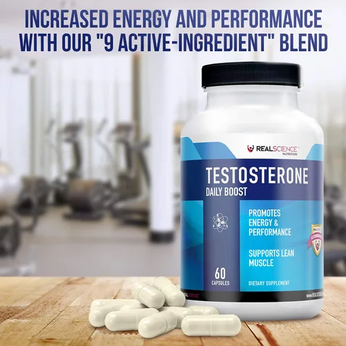 Vista 3 de Real Science Nutrition Daily Boost - Potenciador de testosterona para hombres, suplemento más fuerte para el crecimiento muscular, culturismo
