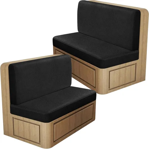 Vista 38 de ANARACHON Fundas de cojín elásticas con aspecto de cuero para caravana, fundas de cojín para asiento de cabina de caravana