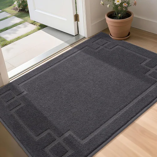 Vista 24 de BEQHAUSE - Tapete para puerta de 20 x 32 pulgadas, antideslizante, lavable para interiores, color beige