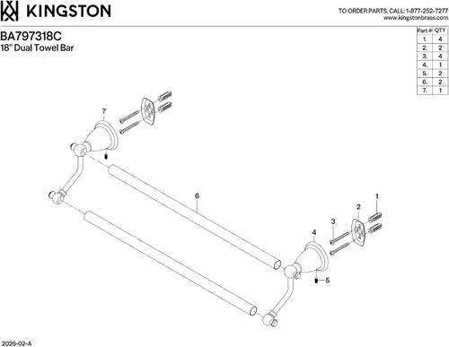 Vista 5 de Kingston Brass BA797318C - Toallero doble inglés vintage de 18 pulgadas, cromo pulido