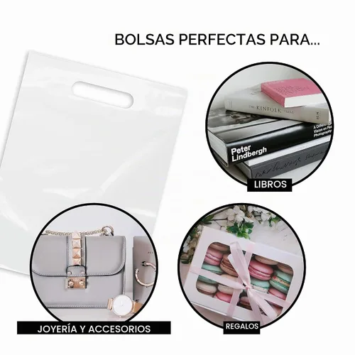 Vista 3 de Purple Q Crafts Bolsa de plástico transparente con asas de 9 x 12 pulgadas, bolsas de plástico troqueladas esmeriladas transparentes con asas