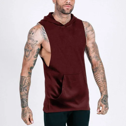 Vista 3 de nine bull Camiseta sin mangas con capucha para hombre, sin mangas, para gimnasio, fisicoculturismo, musculosidad, sin mangas