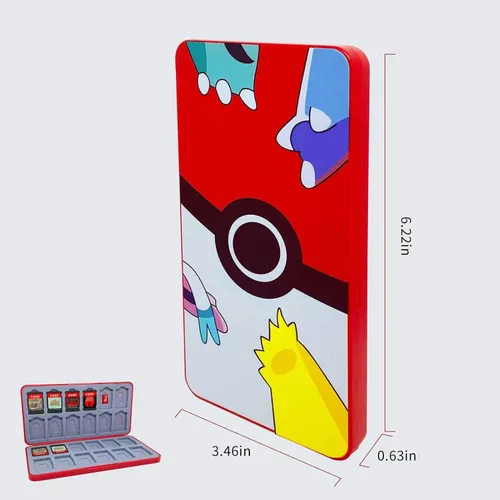 Vista 6 de WNJACO Switch Game Card Case Nintendo Switch Game & Micro SD Card, Customized Pattern Switch Lite Game Card Storage Box with 24 Game Card Slots and