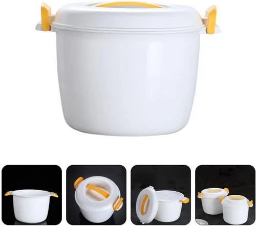 Vista 6 de UPKOCH Ollas de arroz para microondas, olla de vapor de arroz para microondas, recipiente para alimentos para microondas, recipiente para verduras