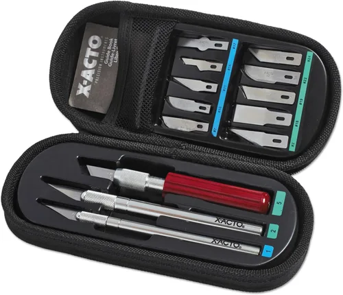 Vista 2 de X-ACTO Juego de cuchillos con cuchillas y estuche para artes, manualidades y diseño