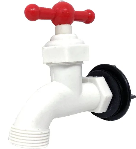 Vista 5 de Grifo de tambor Válvula de barril de lluvia Espiga de 1/2 "Entrada macho NPT x 3/4" NPT Grifo de salida de manguera [600-538] Llave para Barril