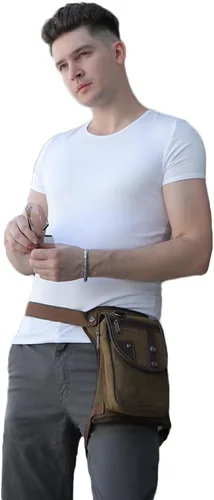 Vista 3 de Riñonera táctica al aire libre para hombres y mujeres, bolsa multifuncional para el muslo para motocicleta, bicicleta, senderismo, viajes, pesca