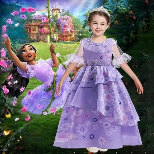 Vista 5 de Moda By Athena Isabela Madrigal Cosplay Costume for Little Girls Princess Dresses Halloween Party Dress Up Suit