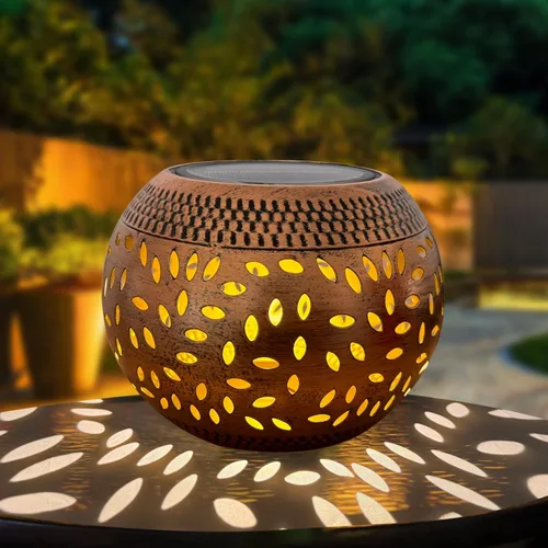 Vista 9 de Faroles solares de mesa impermeables para exteriores, lámpara LED de metal blanco, luz de mesa, lámpara decorativa para escritorio