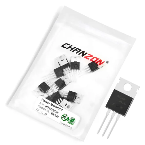 Vista 64 de Chanzon 2N60 TO-220AB NMOS MOS N-Channel Power MOSFET Transistor, alto voltaje y corriente nominal, (paquete de 10 unidades)