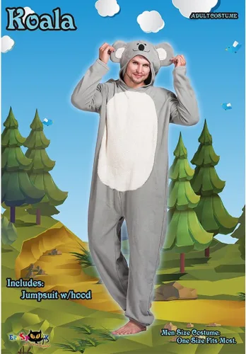 Vista 2 de Snailify Pijama de koala para adultos, disfraz de koala para adultos, Multi colorido
