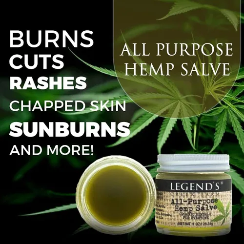 Vista 3 de Legend's Creek Farm Herbal Salve - Ungüento curativo con aceite de cáñamo, consuelda y mirra, bálsamo natural para piel agrietada, rasguños
