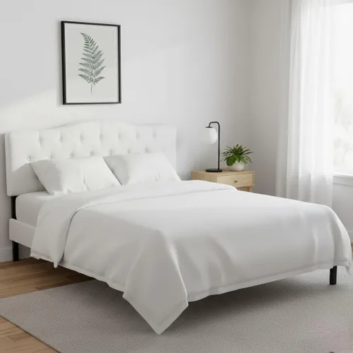Vista 11 de Naomi Home Cassandra - Cabecero capitoné tamaño Queen, tapizado en tela de lino duradera, amortiguación de espuma de alta calidad, altura ajustable