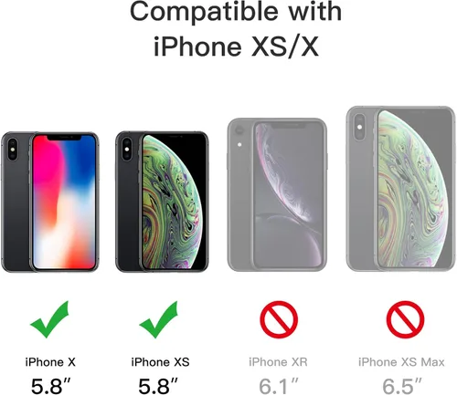 Vista 2 de JETech Funda mate para iPhone Xs y iPhone X, color negro Protección de grado militar, parte trasera mate esmerilada, acabado antihuellas, diseño a