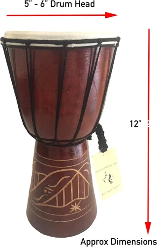 Vista 2 de JIVE BRAND yembé, tambor africano, bongó, conga - sonido profesional Tallado.