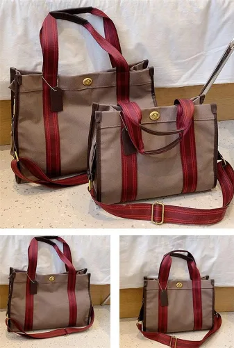 Vista 7 de Women Tote Bag Canvas Shoulder Bag Satchel Hobo Handbag Fashion Crossbody Bag Purse Vintage Handbag Casual Large