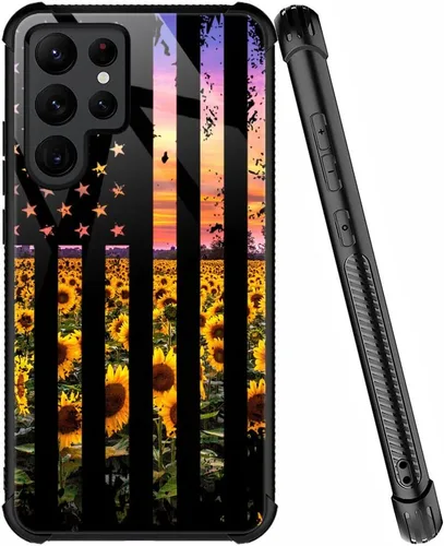 Vista 75 de ZHEGAILIAN Funda compatible con Samsung Galaxy S21, funda de vidrio orgánico para niñas, mujeres y hombres, diseño de cuatro esquinas, antiarañazos