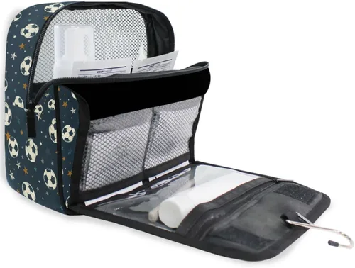 Vista 8 de Neceser colgante de viaje -326 - Kit de fútbol para maquillaje, organizador de cosméticos para hombres y mujeres