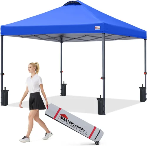 Vista 15 de MASTERCANOPY Tienda de campaña desplegable duradera de 8 x 8 con bolsa Blanco