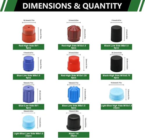 Vista 2 de 120PCS Car A/C Sealing Dust Cap Assortment Kit for AC System Ports 120PCS Car A/C Sealing Dust Cap Kit