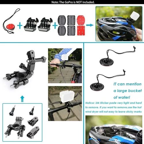 Vista 5 de Navitech Kit combinado de accesorios para cámara de acción 50 en 1 con funda EVA, compatible con cámara de acción Surfola SF530 4K
