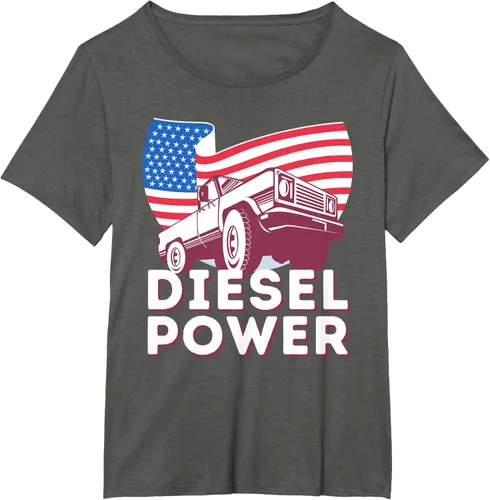 Vista 36 de Diesel Power American Flag - Camiseta de camioneta de mecánico diésel, Negro, S